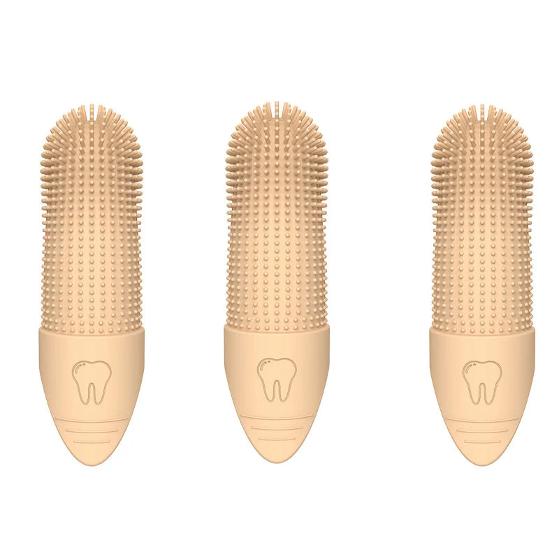 Soft Silica Gel Toothbrush For Dog and Cat Dental kit: 3 Food Grade Silicone Dog and Cat Finger Toothbrushes For 360 Cleanings