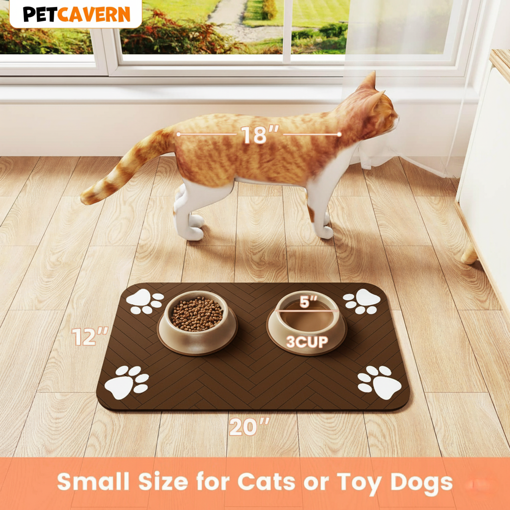 Pet Cavern™ Absorbent Pet Feeding Mat Waterproof