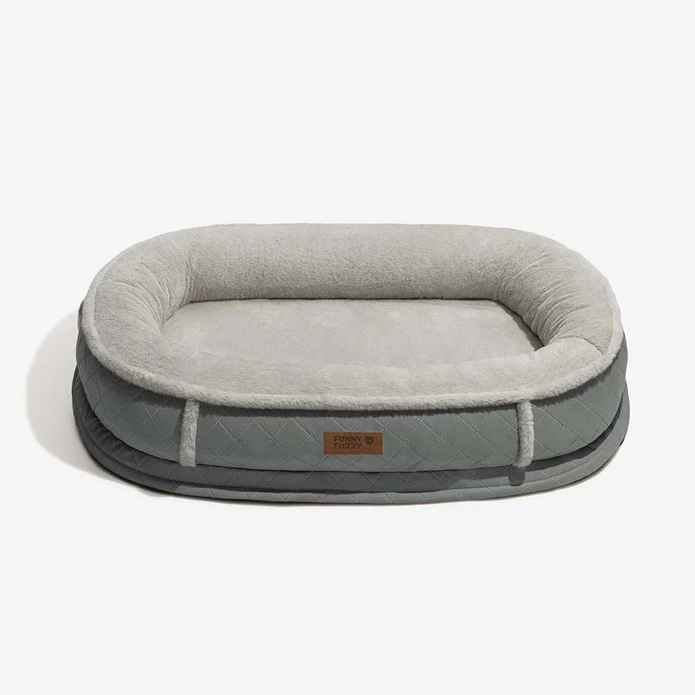 Deluxe Faux Leather & Plush Removable Orthopedic Donut Dog Bed - WarmNest