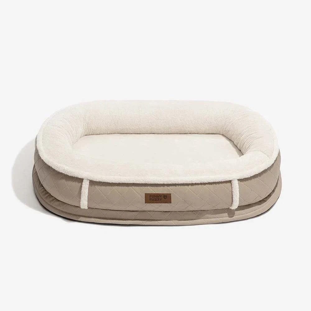 Deluxe Faux Leather & Plush Removable Orthopedic Donut Dog Bed - WarmNest