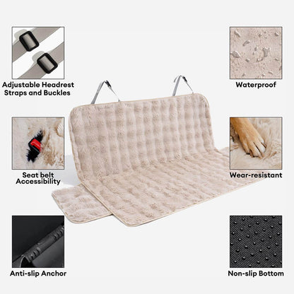 Fluffy Cozy Calming Pet Blanket Car Seat Protector Cover- Surestep