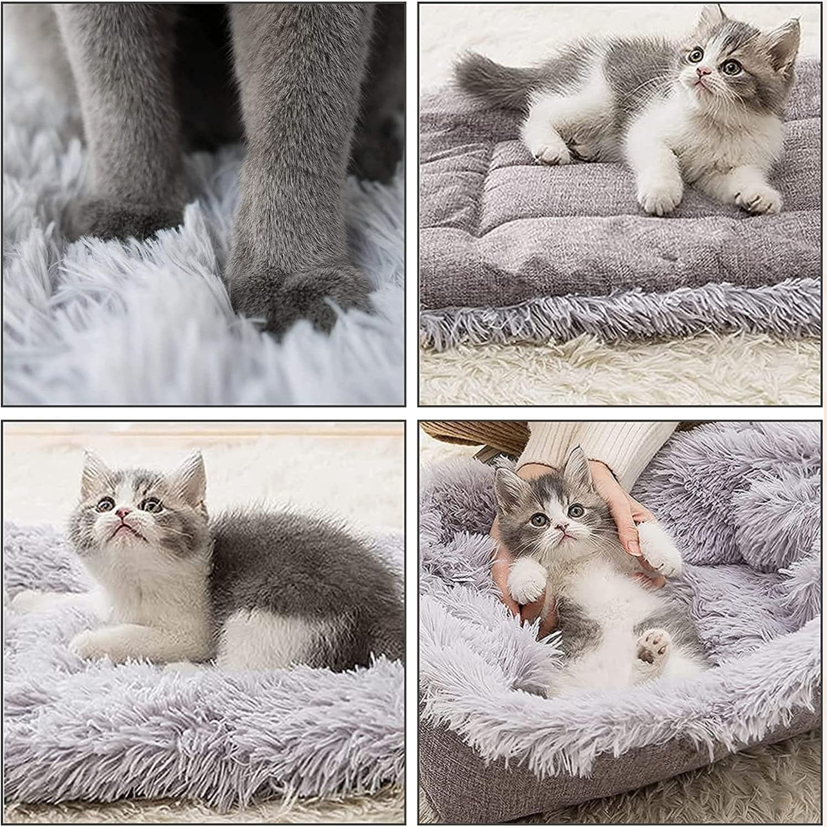 Pet Cavern™ 2 in 1 Soft Plush Self Warming Cat Bed Mat