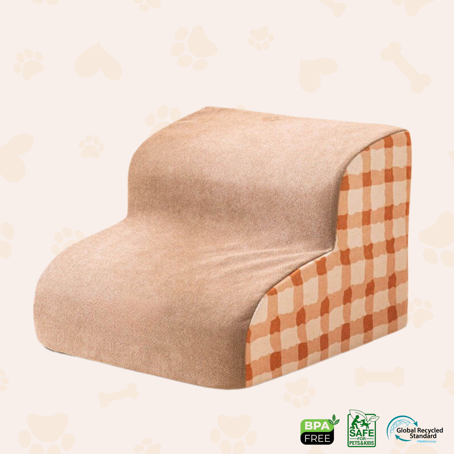 Pet Cavern™ Low Angle Non Slip Memory Foam Dog Cat Pet Stairs