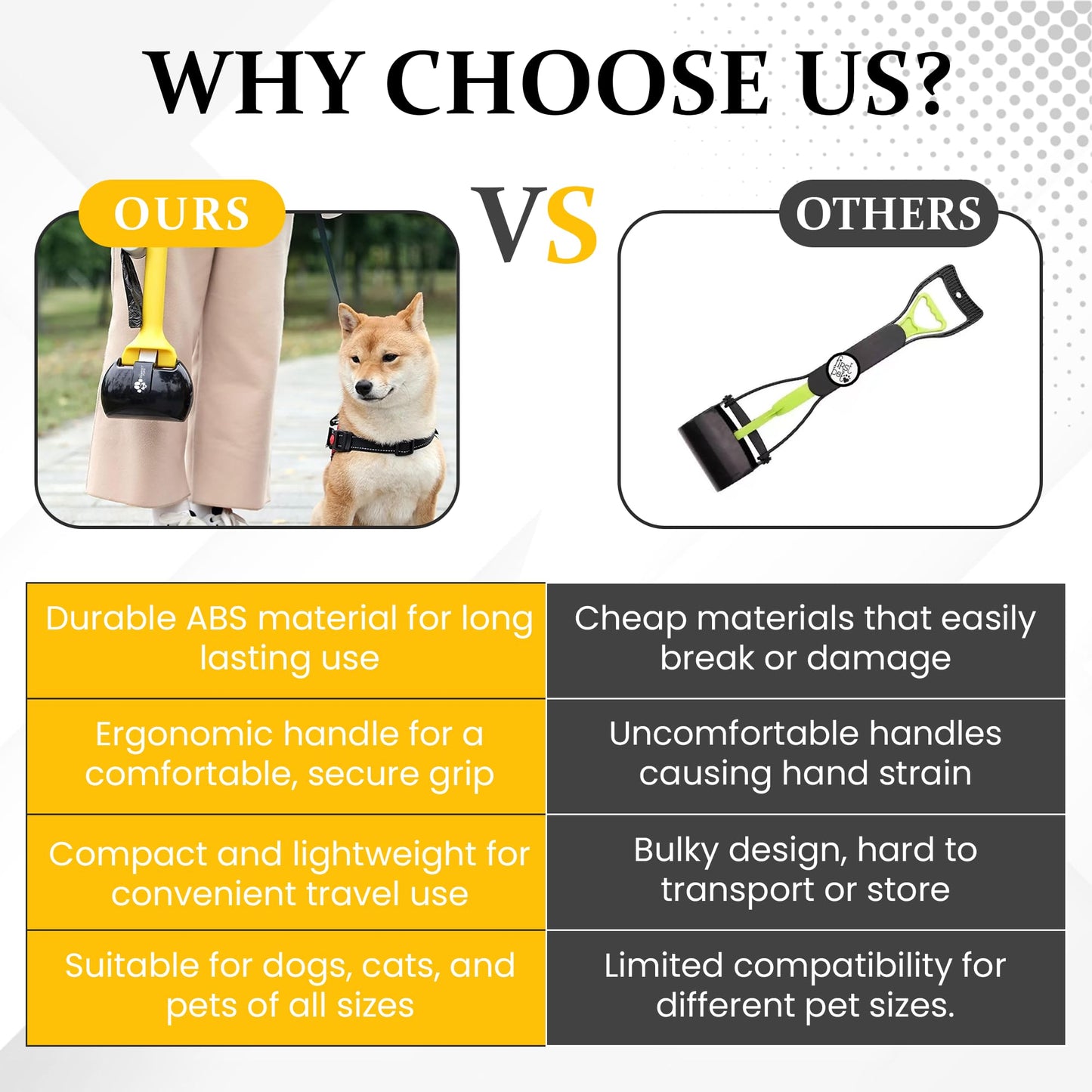 Pet Cavern™ Ergonomic Easy Cleanup Plastic Dog Poop Scooper Cleanup