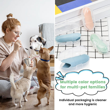 Pet Cavern™ Soft Silicone Dog Cat Finger Toothbrush Pet Care (3pcs)