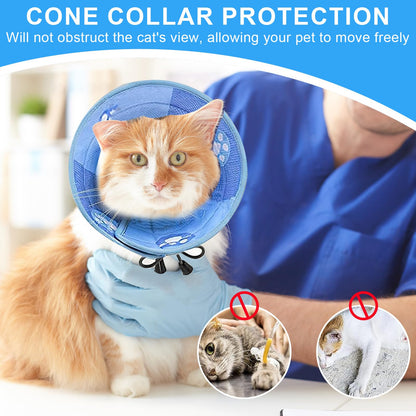 Pet Cavern™ Soft Adjustable Lightweight Cat Cone Collar Pet Care