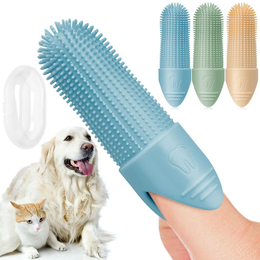 Pet Cavern™ Soft Silicone Dog Cat Finger Toothbrush Pet Care (3pcs)
