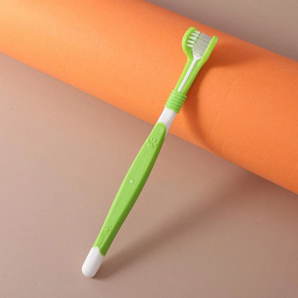 Pet Cavern™ Multi Angle Rubber Plastic Dog Cat Toothbrush Pet Care