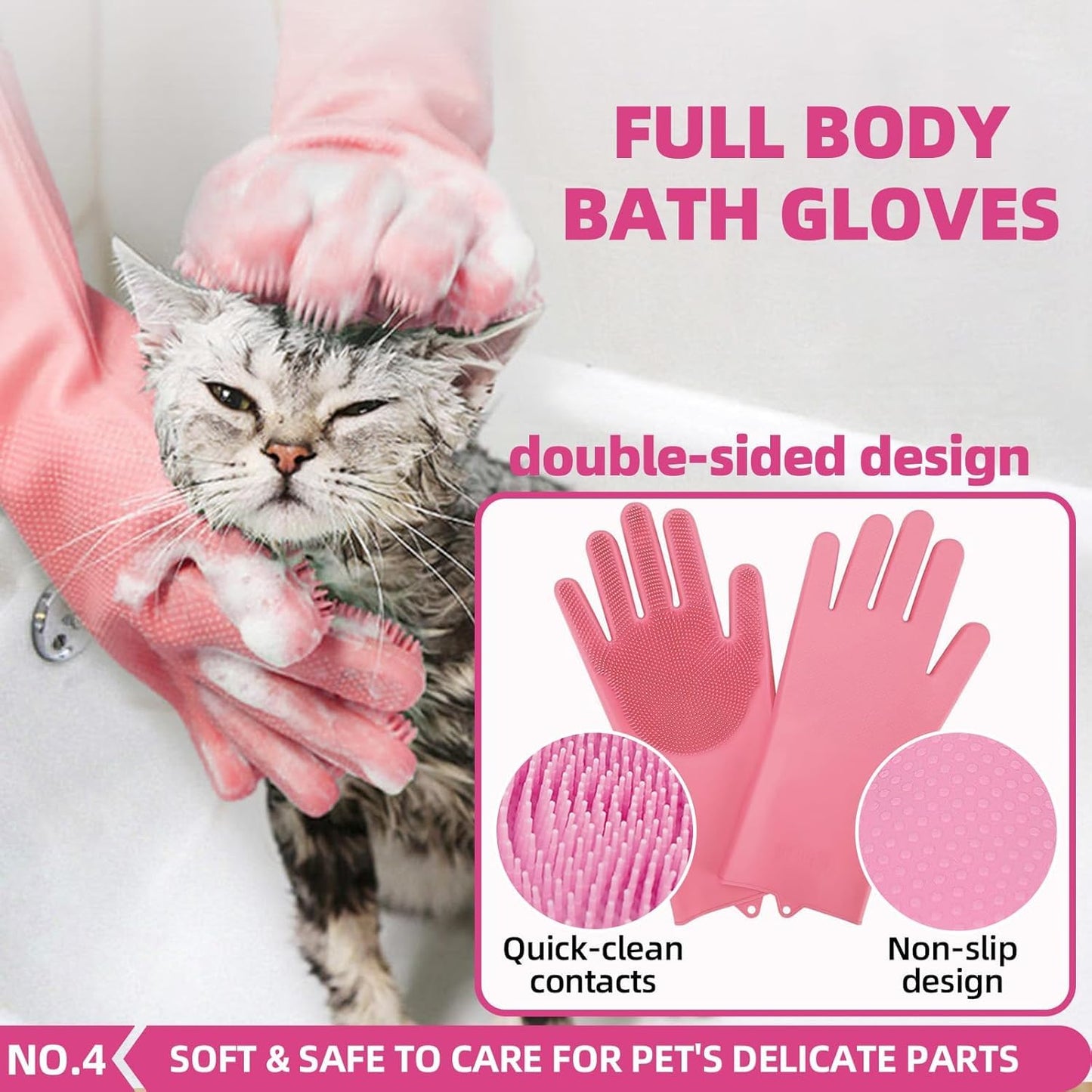 Pet Cavern™ Bathing Care Soft Fabric Dog Cat Grooming Kit (6pcs)