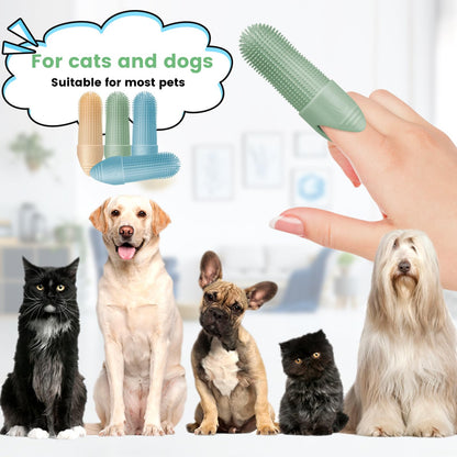Pet Cavern™ Soft Silicone Dog Cat Finger Toothbrush Pet Care (3pcs)