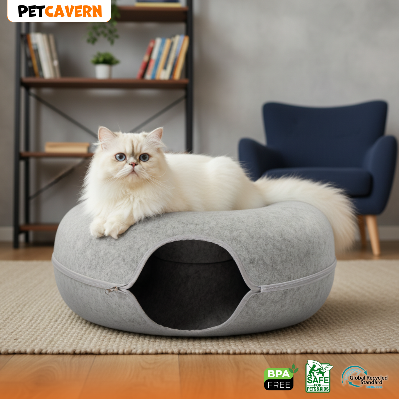 Pet Cavern™ Donut Cat Bed Tunnel