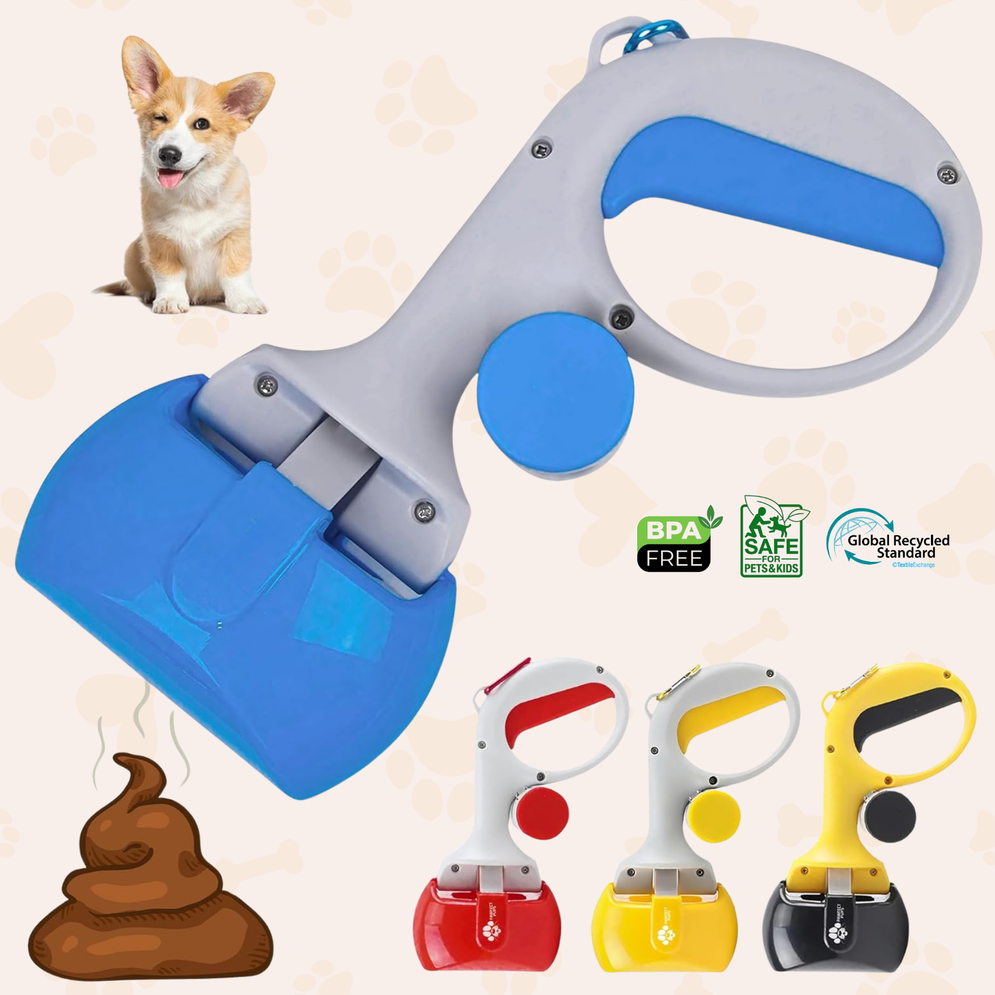 Pet Cavern™ Ergonomic Easy Cleanup Plastic Dog Poop Scooper Cleanup