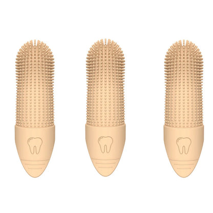 Soft Silica Gel Toothbrush For Dog and Cat Dental kit: 3 Food Grade Silicone Dog and Cat Finger Toothbrushes For 360 Cleanings