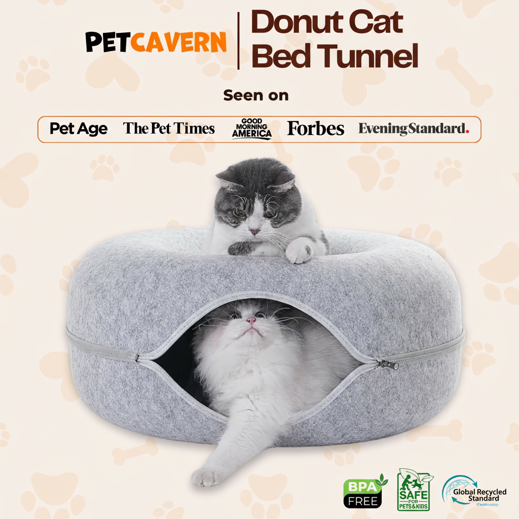 Pet Cavern™ Donut Cat Bed Tunnel