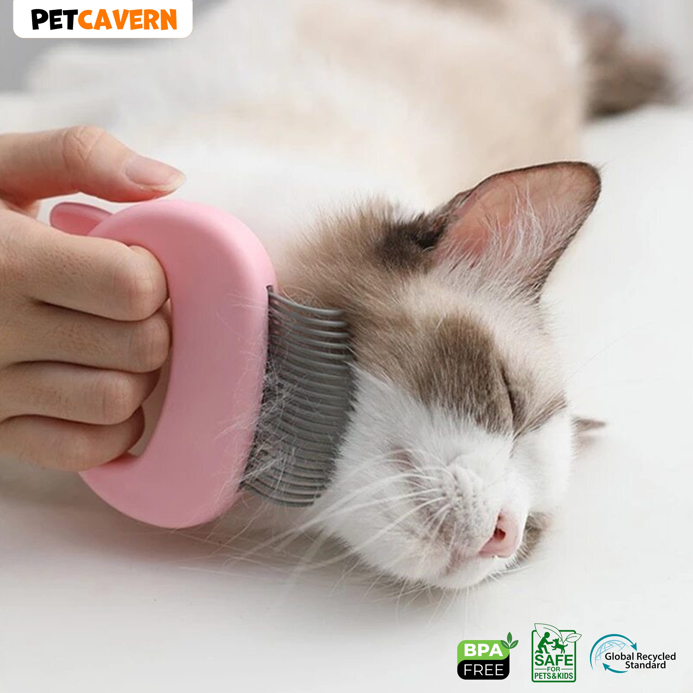 Pet Cavern™ Cat Hair Removal Massaging Shell Comb for Gentle Grooming