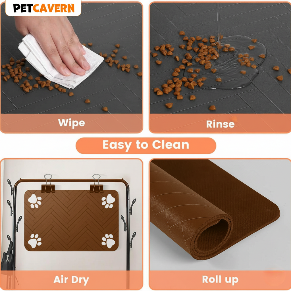 Pet Cavern™ Absorbent Pet Feeding Mat Waterproof