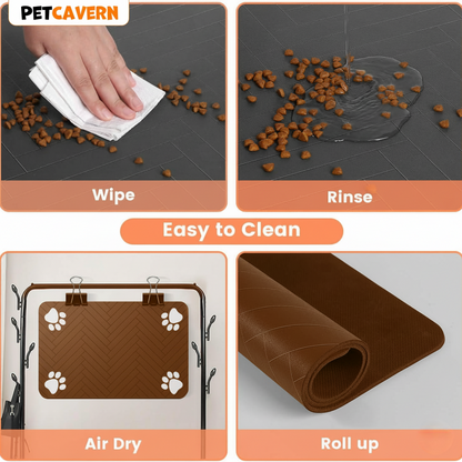 Pet Cavern™ Absorbent Pet Feeding Mat Waterproof