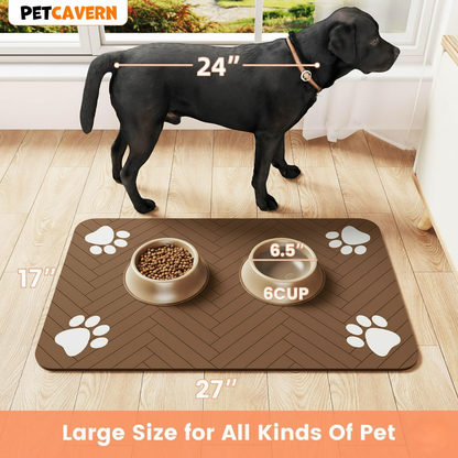Pet Cavern™ Absorbent Pet Feeding Mat Waterproof