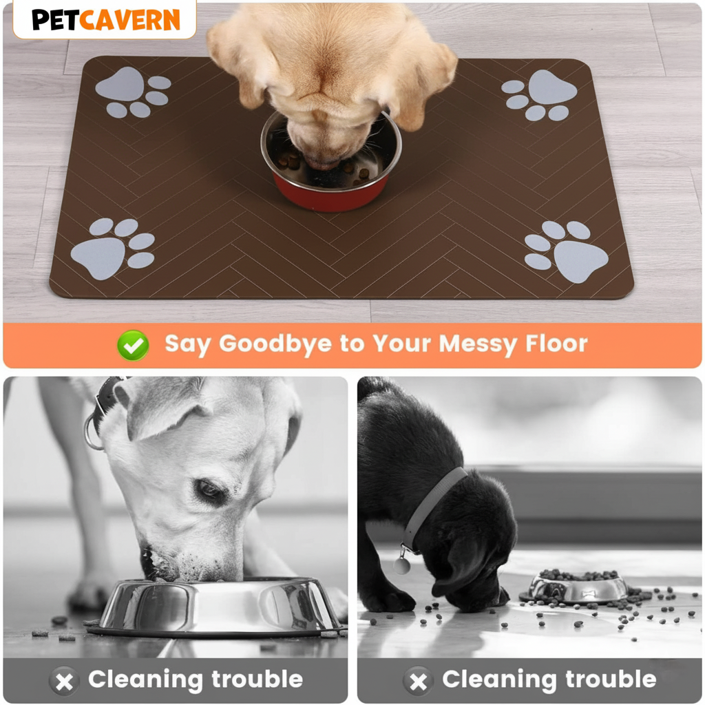 Pet Cavern™ Absorbent Pet Feeding Mat Waterproof